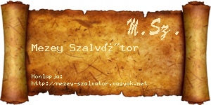 Mezey Szalvátor névjegykártya